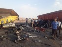 تصادف مرگبار دو کامیون کشنده در محور سیریز -بافق+ تصاویر
